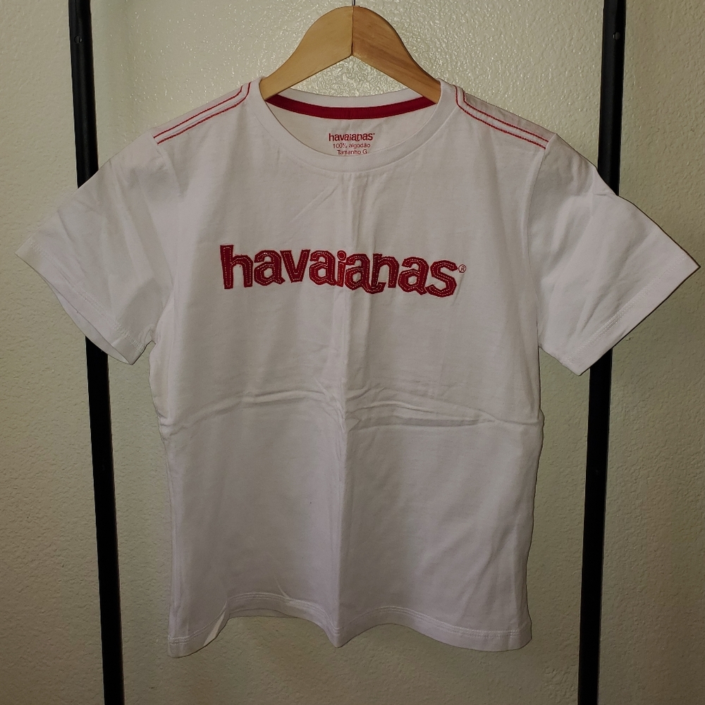 📍Havaianas logo embroidered tee t-shirt